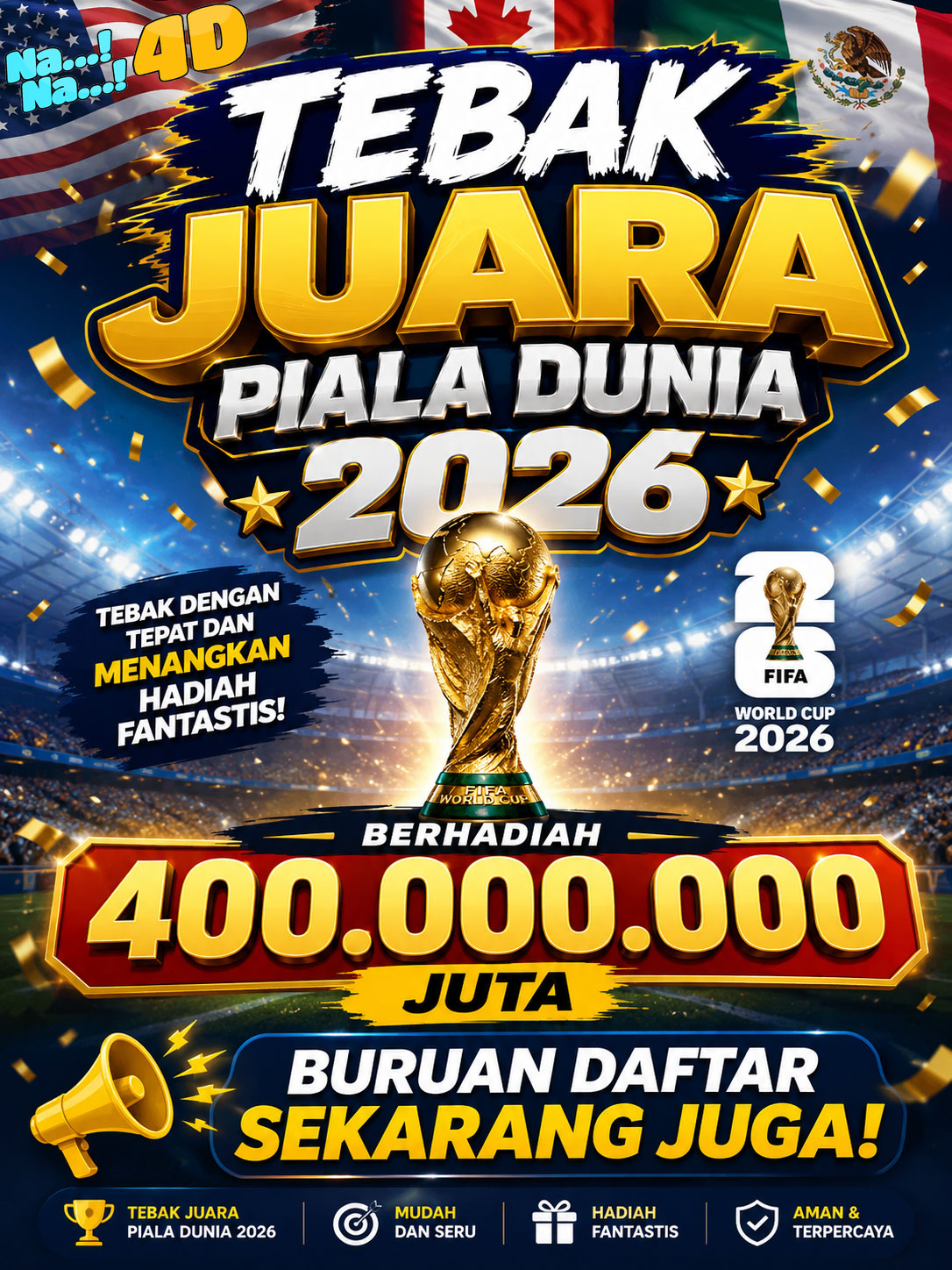 Piala Dunia 2026 Cek jadwal dan hasil pertandingan tim favorit Anda Di NANAGROUP - Piala Dunia 2026 akan diadakan untuk pertama kalinya